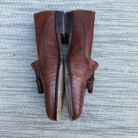 Mezlan Brown Leather Tassel Loafers Men's Size 9 Slip On Shoes Handmade in Spain - Picture 4 of 10